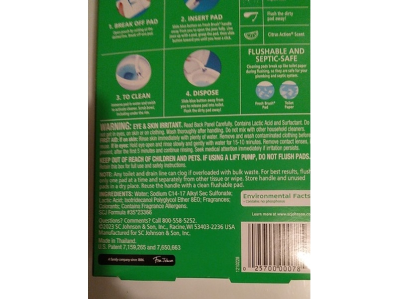 SC Johnson Fresh Brush Scrubbing Bubbles Refills , Citrus, 20 Count