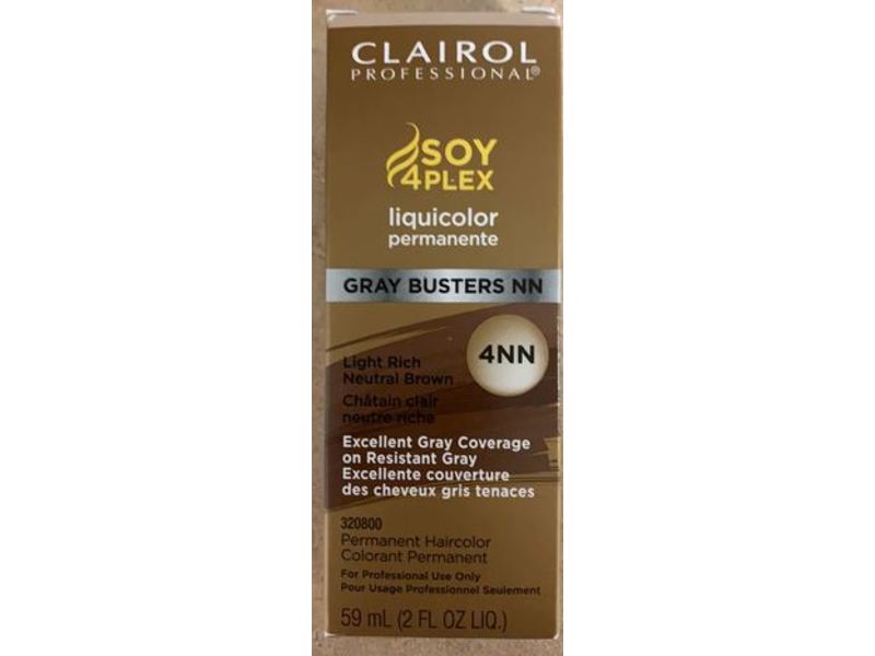 Clairol Professional Liquicolor Permanent Hair Color, Gray Busters 4Nn, 2 fl oz/59 mL