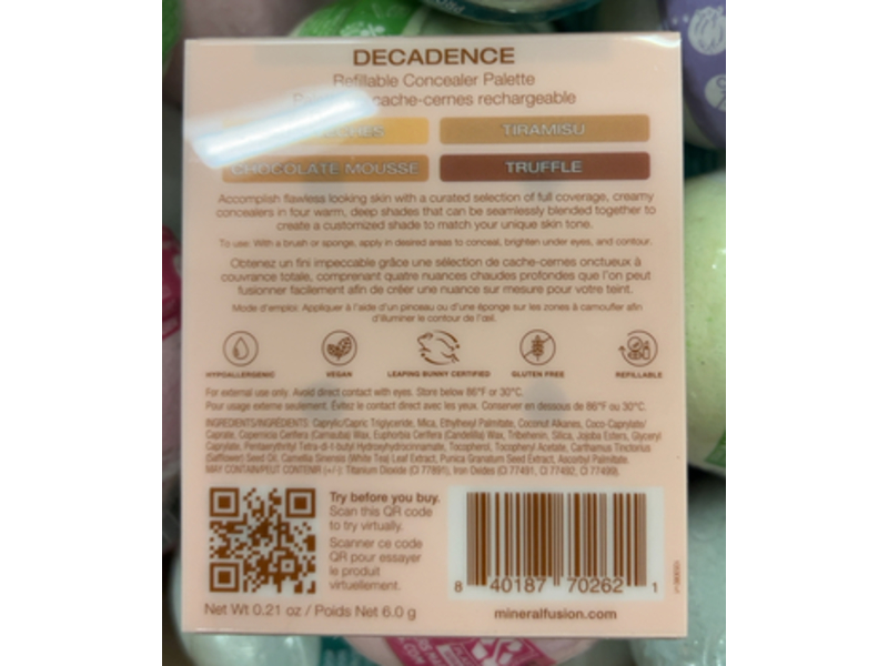 Mineral Fusion Concealer Palette, Decadence, 0.21 oz/6.0 g