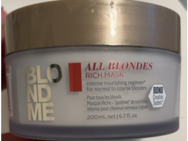Schwarzkopf Blond Me All Blondes Rich Mask, 6.7 fl oz/200 mL