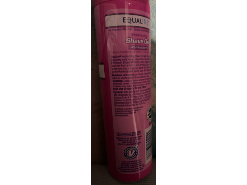 Equaline Moisturizing Shave Gel, Wild Raspberry, 7 oz/198 g