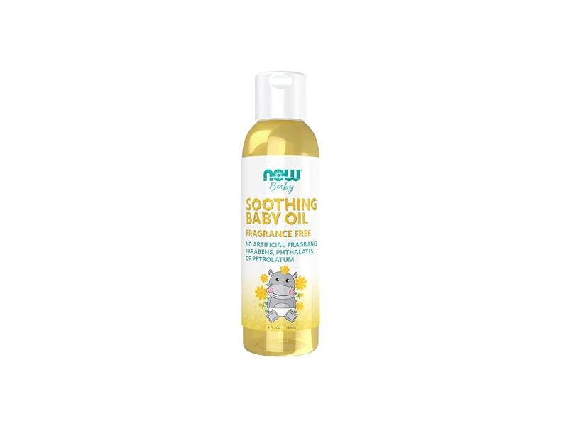 Now Baby Soothing Baby Oil, Fragrance Free, 4 fl oz/118 mL
