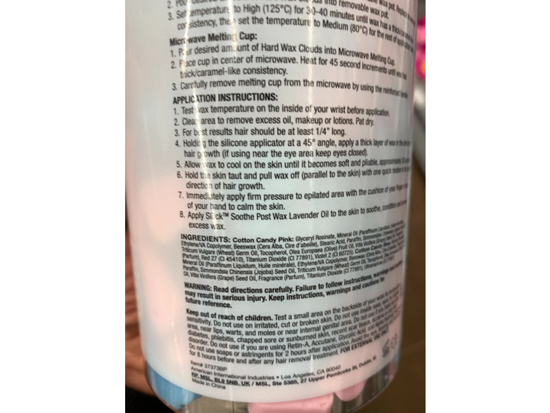 Sliick Hard Wax Beads, Dream Clouds , Cotton Candy, 16 oz/454 g