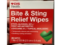 Cvs Health Bite & Sting Relief Wipes, 20 Wipes - thumbnail 2