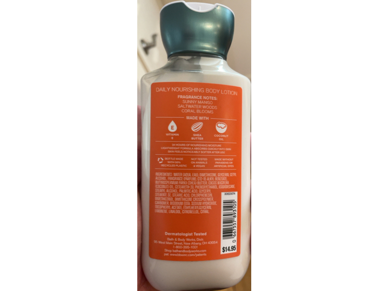 Bath & Body works Daily Nourishing Body Lotion, Golden Mango Lagoon, 8 fl oz/236 mL