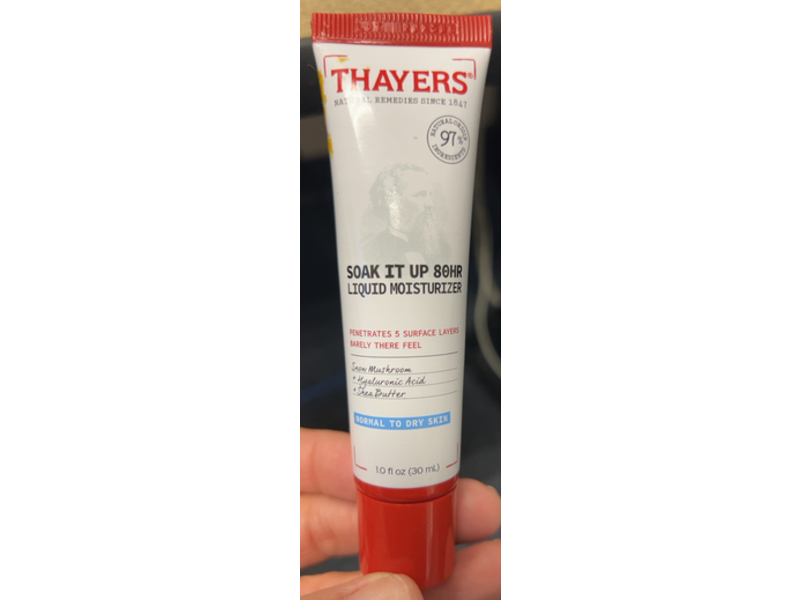 Thayers Soak It Up Liquid Moisturizer, Snow Mushroom + Hyaluronic Acid + Shea Butter, 1.0 fl oz/30 mL