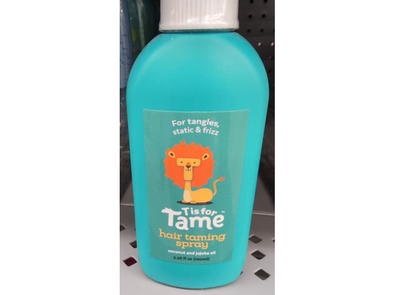T Is For Tame Hair Taming Spray, Coconut & Jojoba Oil, 3.38 fl oz/100 mL