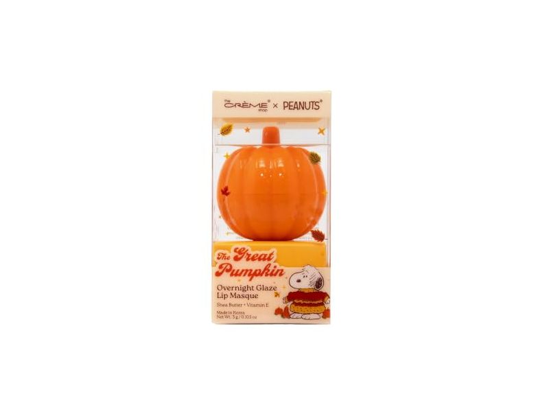 The Creme Shop X Peanuts The Great Pumpkin Overnight Glaze Lip Masque, Shea Butter+Vitamin E, 0.105 oz/3 g
