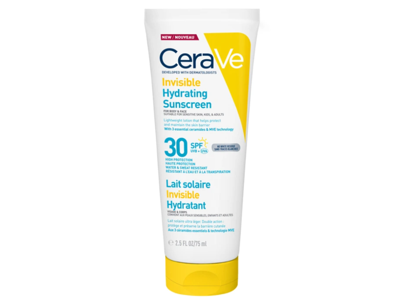 CeraVe Invisible Hydrating Sunscreen Lotion, SPF 30, 2.5 fl oz/75 mL