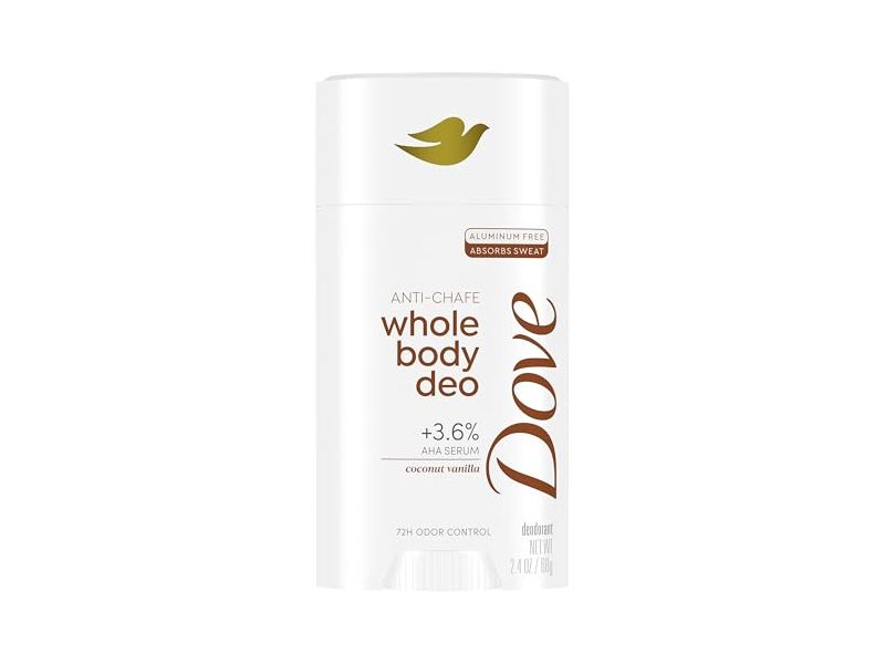 Dove Anti-Chafe Whole Body Deodorant, Coconut Vanilla, 2.4 oz/68 g