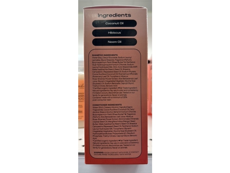 SheaMoisture Curl & Shine Shampoo & Conditioner, Coconut & Hibiscus, 13 fl oz/384 mL, 2 Pack