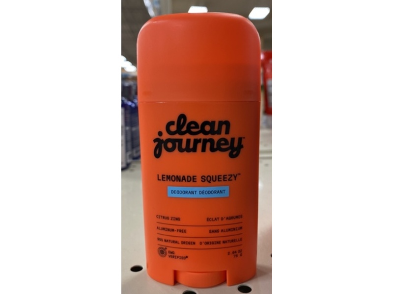 Cleanjourney Deodorant, Lemonade Squeezy, 2.64 oz/75 g