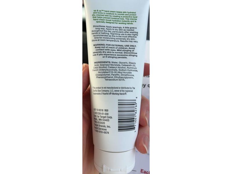 Up&Up Hand Cream, 3.0 oz/85 g