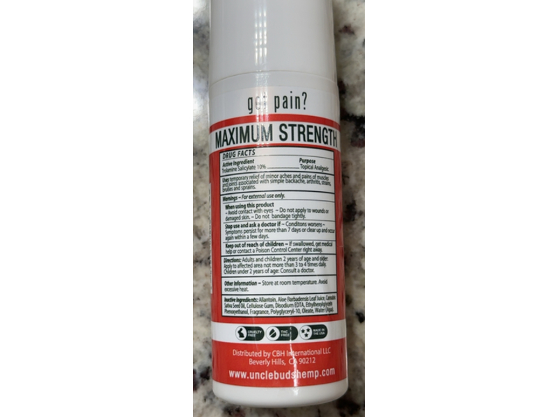 Uncle Bud's Roll-On Pain Relief, Coconut Scented, 2.5 oz/71 g, Pack Of 2