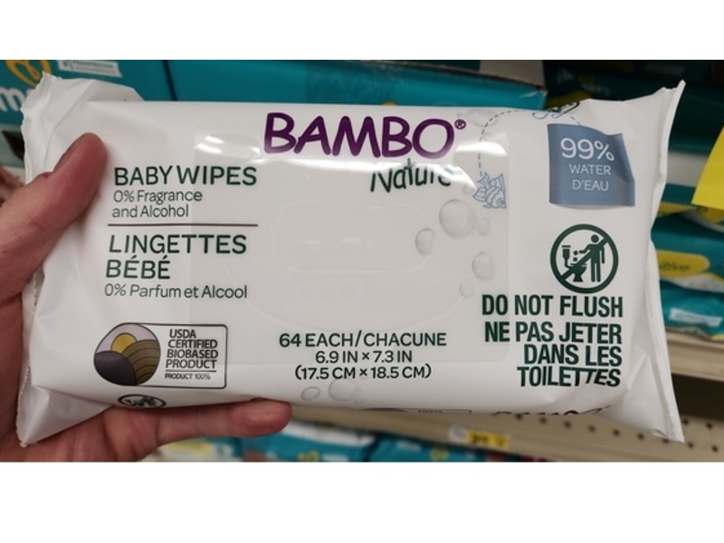 Bambo Nature Baby Wipes, 64 Count