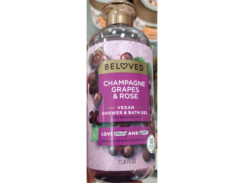 Beloved Champagne Grapes and Rose Shower & Bath Gels, Vegan, 11.8 fl oz