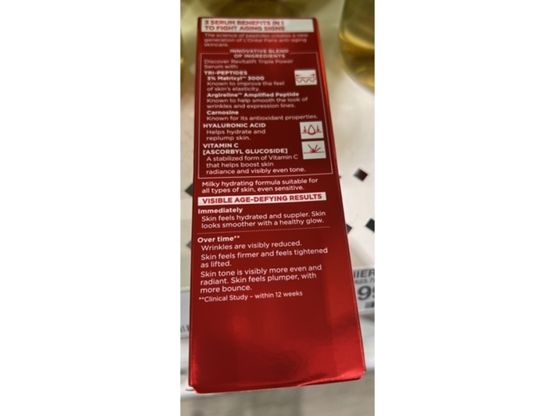 L'Oreal Paris Revitalift Tri-Peptides Triple Power Serum, 1.0 fl oz/30 mL