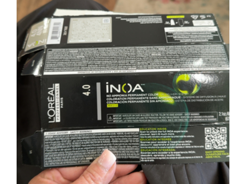 L'Oreal Professionnel Paris Inoa Permanent Color, 4.0 Deep Brown, 2.1 oz