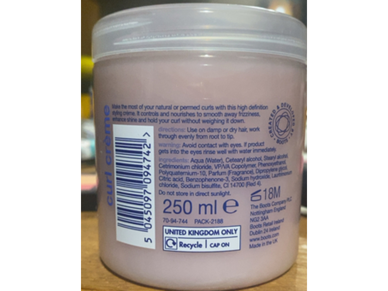 Boots Essentials Natural Control & Defines Curl Cream, 250 mL, Pack Of 2