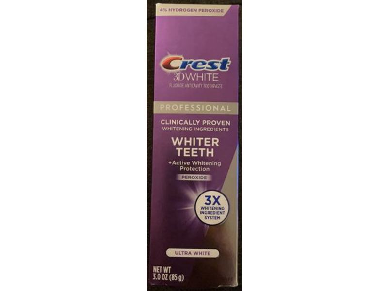 Crest 3D White Fluoride Anticavity Toothpaste, Professional, Ultra White, 3.1 oz/85 g