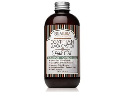 Shea Terra Organics Egyptian Black Castor Hair Oil, Rosemary-Carrot Seed, 8 oz