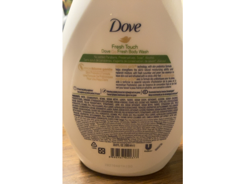 Dove Fresh Touch Body Wash, 33.8 fl oz/1000 mL