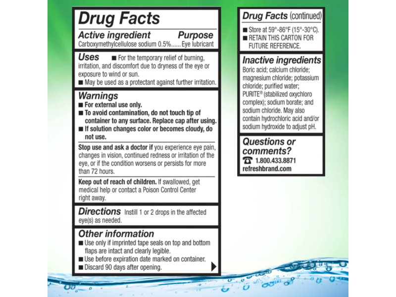 Refresh Tears Moisturizing Relief Lubricant Eye Drops, 0.5 fl oz/15 mL