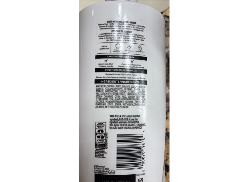 Pantene Pro-V Daily Moisture 2 In 1 Shampoo + Conditioner, 27.7 fl oz/820 mL