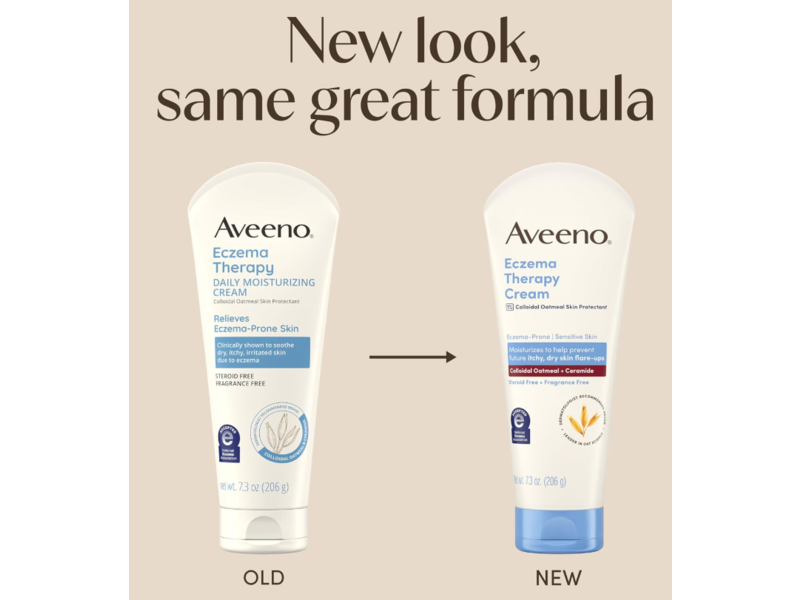 Aveeno Eczema Therapy Daily Moisturizing Cream, Fragrance Free, 7.3 oz/206 g