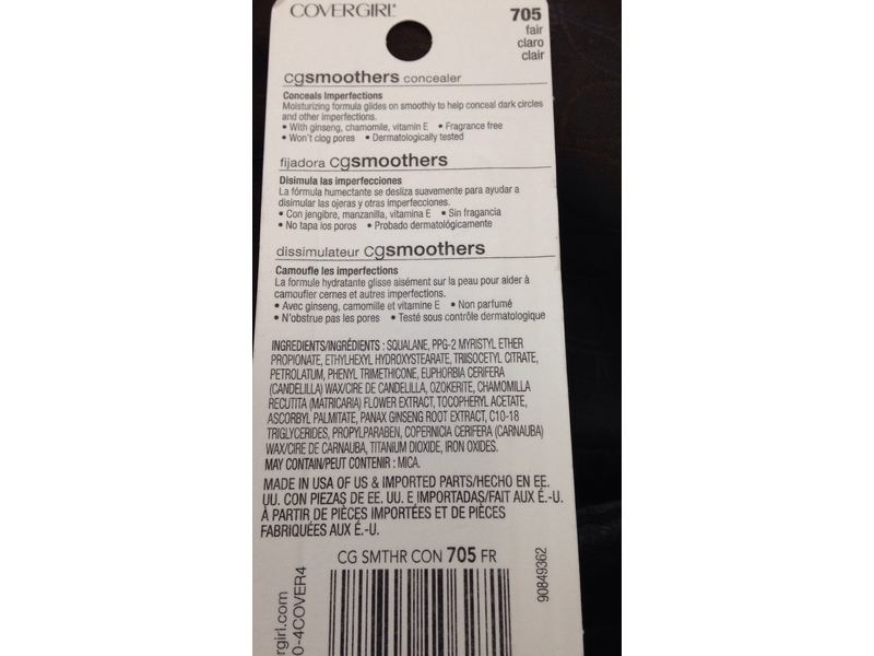 CoverGirl Smoothers Moisturizing Concealer Stick, 705 Fair, 0.14 oz/4 g