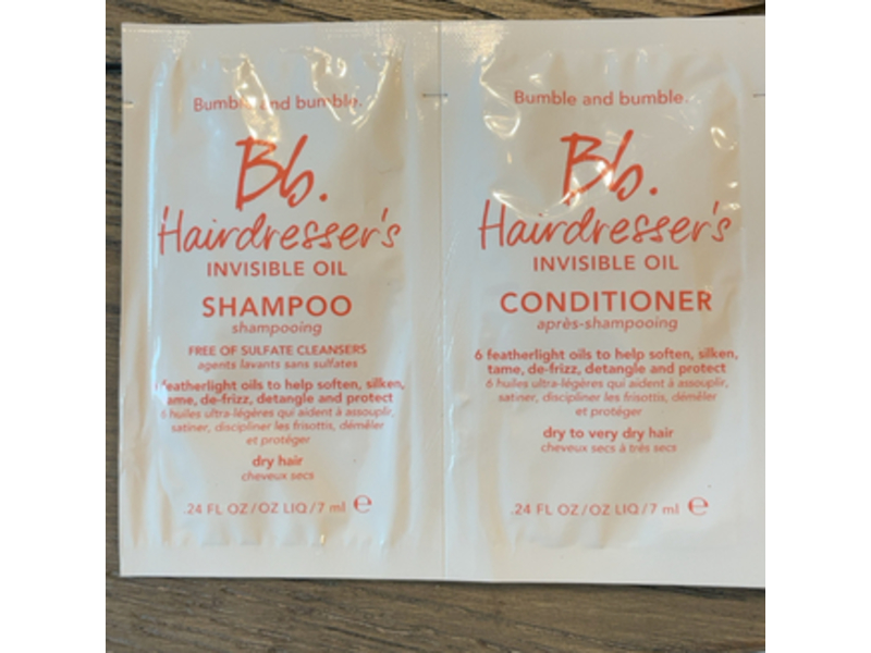 Bumble And Bumble Invisible Oil Hair Dresser's Shampoo & Conditioner, 0.24 fl oz/7 mL