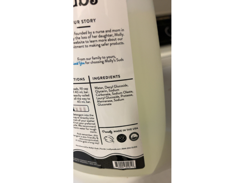 Molly's Suds Ultra Concentrated Laundry Detergent, 200 Loads, 100 fl oz