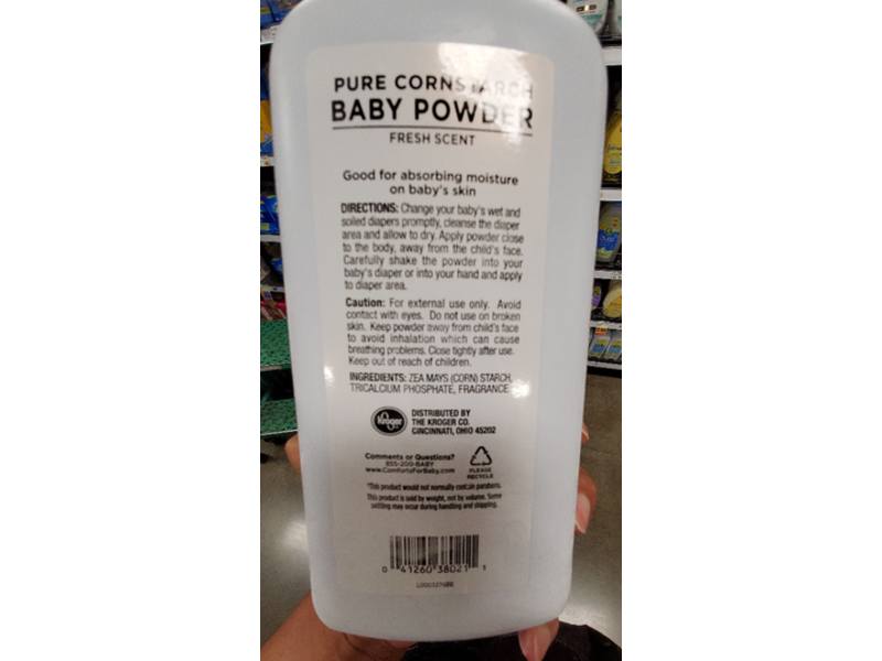 Comforts Pure Cornstarch Baby Powder, Fresh Scent, 22 oz/623 g