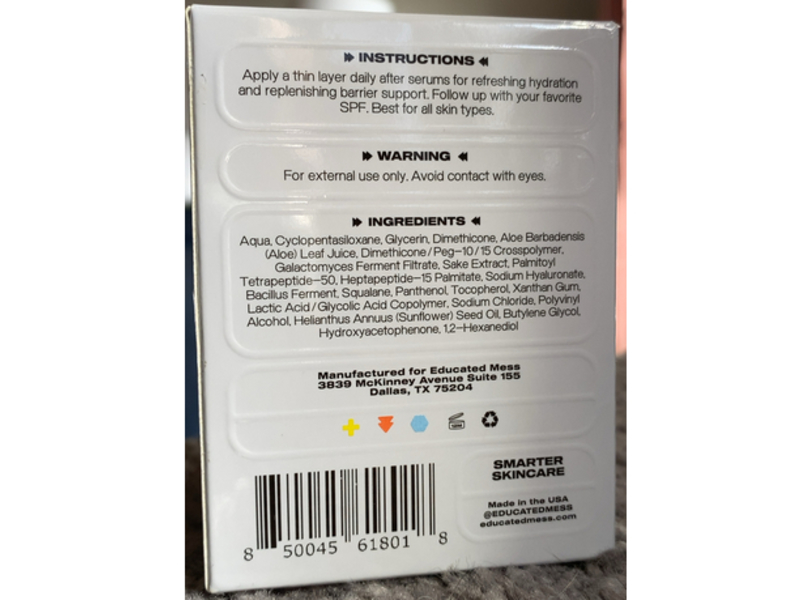 Educated Mess Sake Bomb Targeted Peptide Hydro - Burst Moisturizer, 1.7 fl oz/50 mL