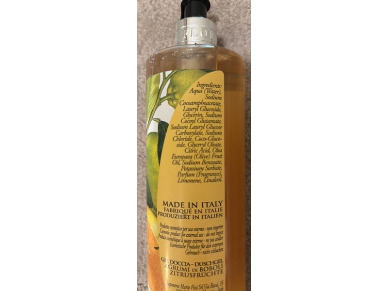 La Florentina Shower Gel, Boboli Citrus, 16.5 fl oz/500 mL