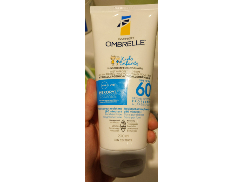 Garnier Ombrelle Kids Enfants Wet'n Protect Sunscreen Lotion, SPF 60, 200 mL