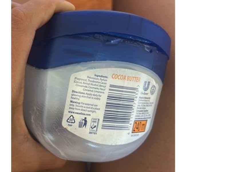 Vaseline Blueseal Cocoa Butter Perfumed Petroleum Jelly, 240 mL