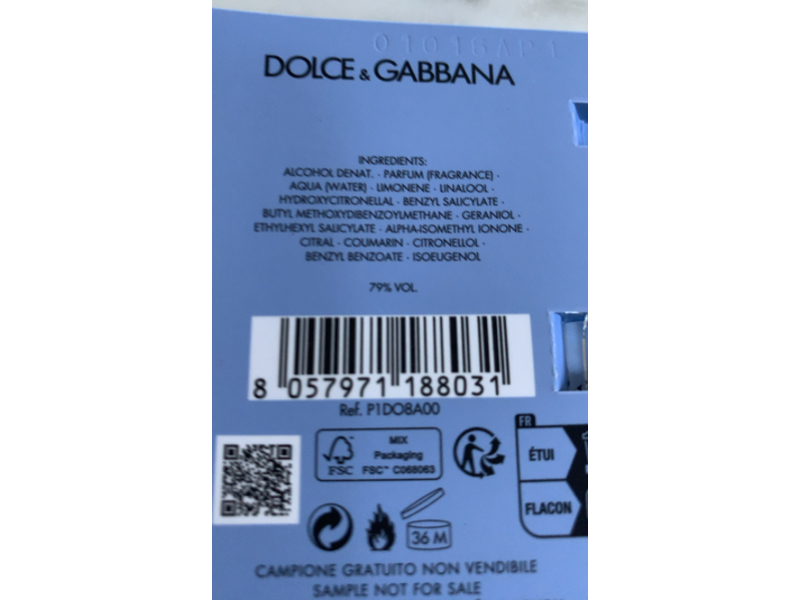 Dolce & Gabbana Eau De Parfum, Blue Jasmine, 0.05 fl oz/1.5 mL