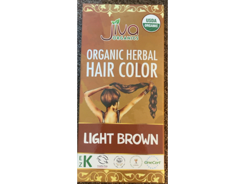 Jiva Organic Herbal Hair Color, Light Brown, 1 Application