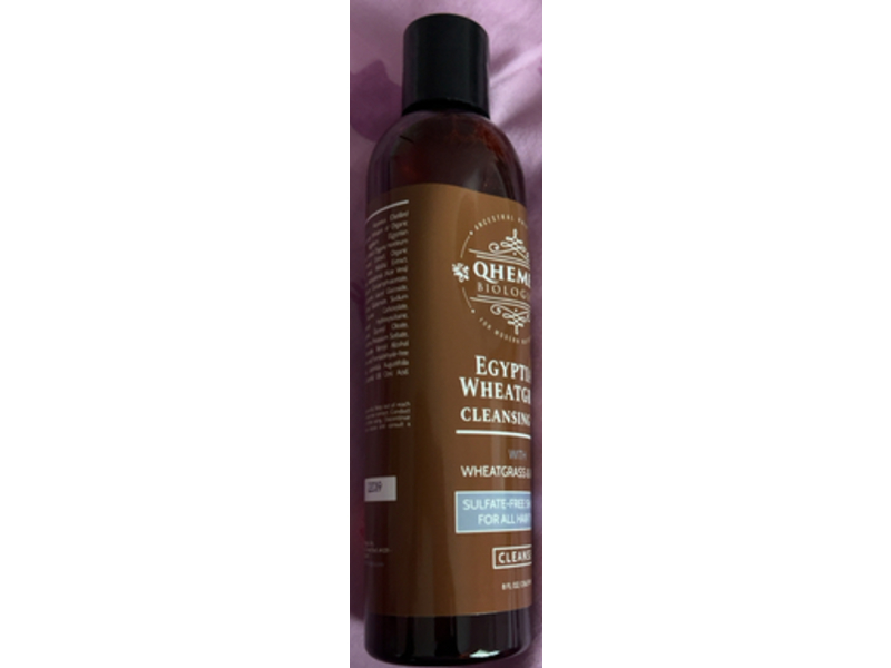 Qhemet Biologics Egyptian Wheatgrass Cleansing Tea Shampoo, Wheatgrass & Barley, 8 fl oz/236.59 mL