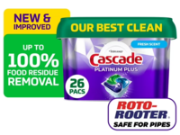 Cascade Platinum Plus Dishwasher Detergent, Fresh, 26 Pacs, 14.7 oz/417 g - Image 2
