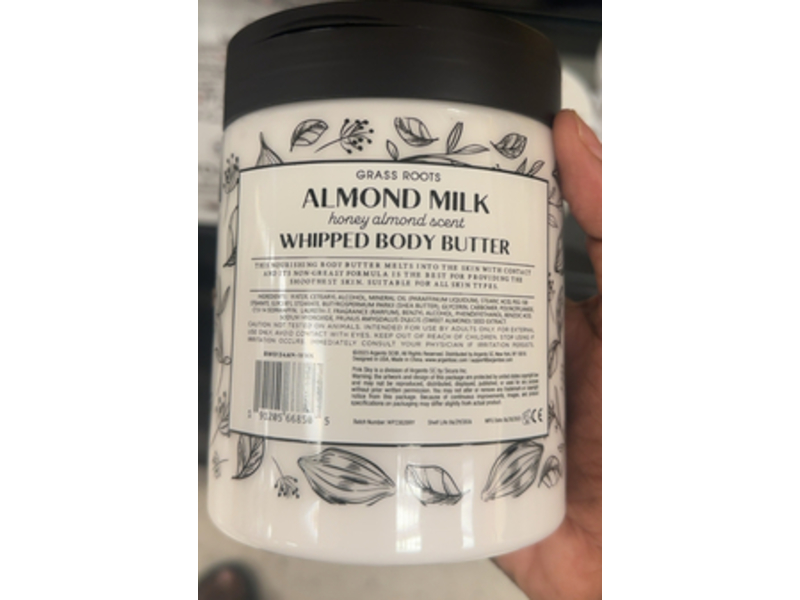 Grass Roots Whipped Body Butter, Almond Milk, 21 oz/595 g