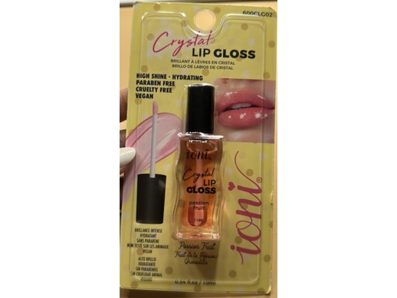 Ioni Crystal Lip Gloss, Passion Fruit, 0.34 fl oz/10 mL