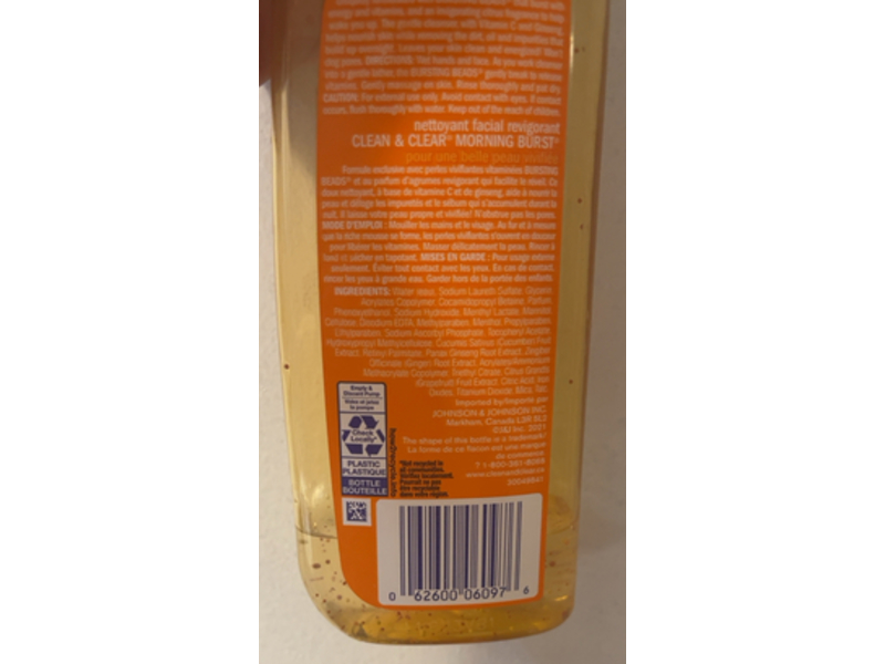 Clean & Clear Facial Cleanser, Morning Burst, 236 mL