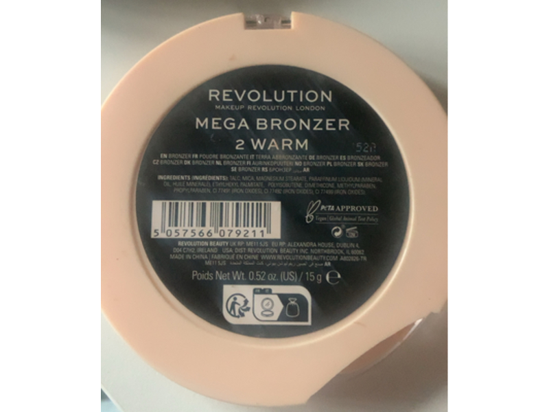 Makeup Revolution Mega Bronzer, 2 Warm, 0.52 oz/15 g