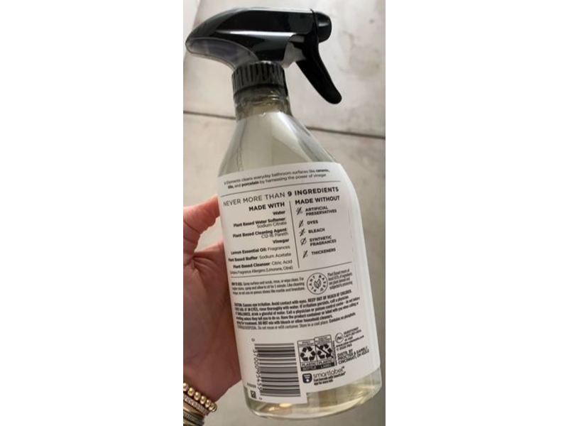 9 Elements Bathroom Cleaner, Lemon Scent, 18 fl oz/532 mL