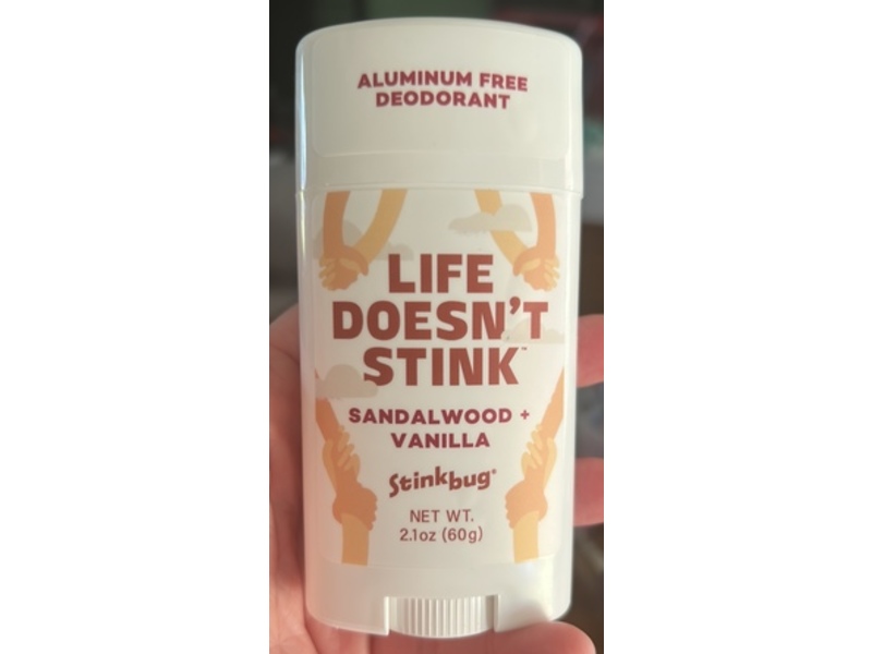 Stink Bug Life Doesn't Stink Deodorant Stick, Sandalwood + Vanilla, 2.1 oz/60 g