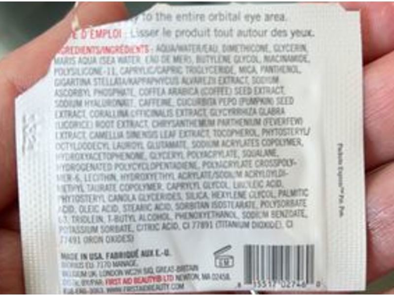 Fab First Aid Beauty Eye Duty Niacinamide Brightening Cream, 0.03 fl oz/1 mL