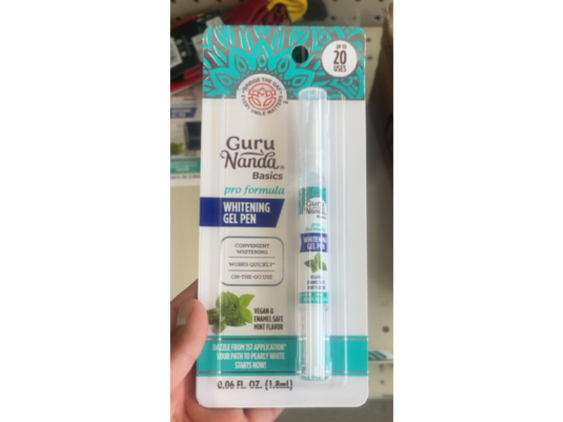 GuruNanda Teeth Whitening Gel Pen, Mint, 0.06 fl oz/1.8 mL