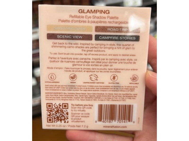 Mineral Fusion Eyeshadow Palette, Glamping, 0.25 oz/7.2 g